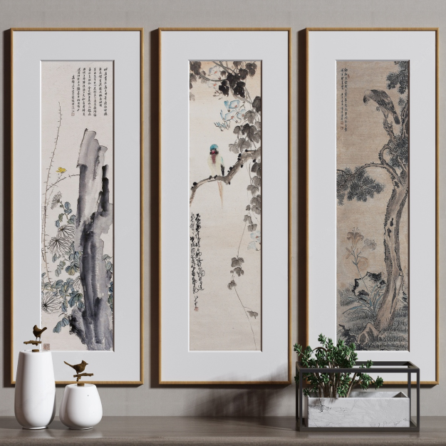 新中式装饰画3D模型