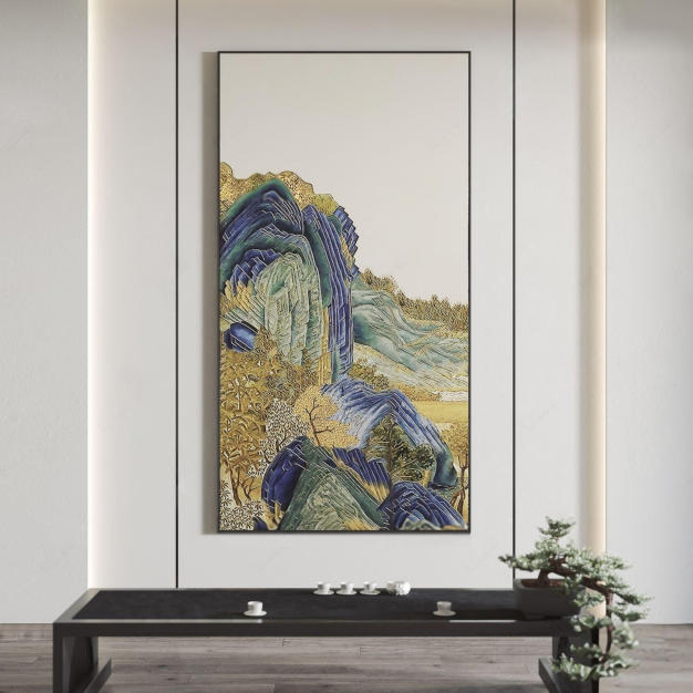 新中式山水装饰画3D模型
