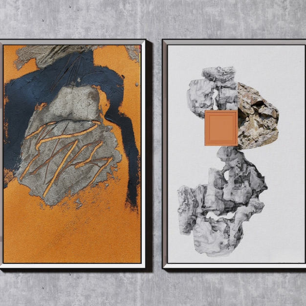 新中式装饰画3D模型