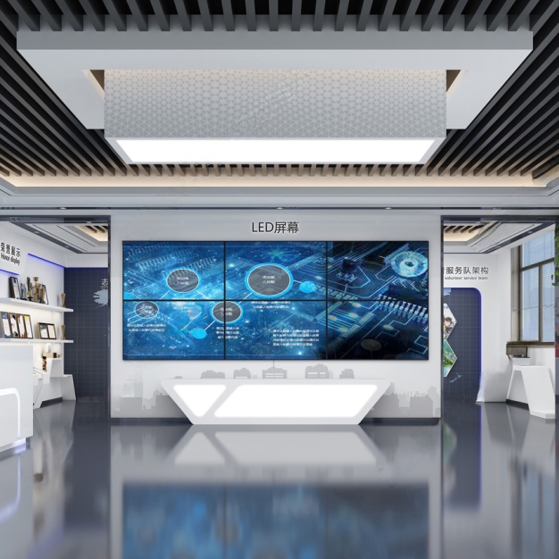 现代科技企业展厅3D模型