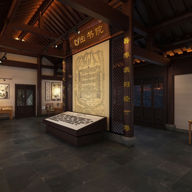 新中式纪念馆展厅3D模型