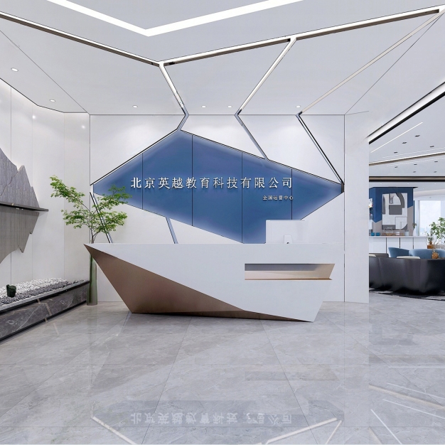  现代科技公司前台3D模型