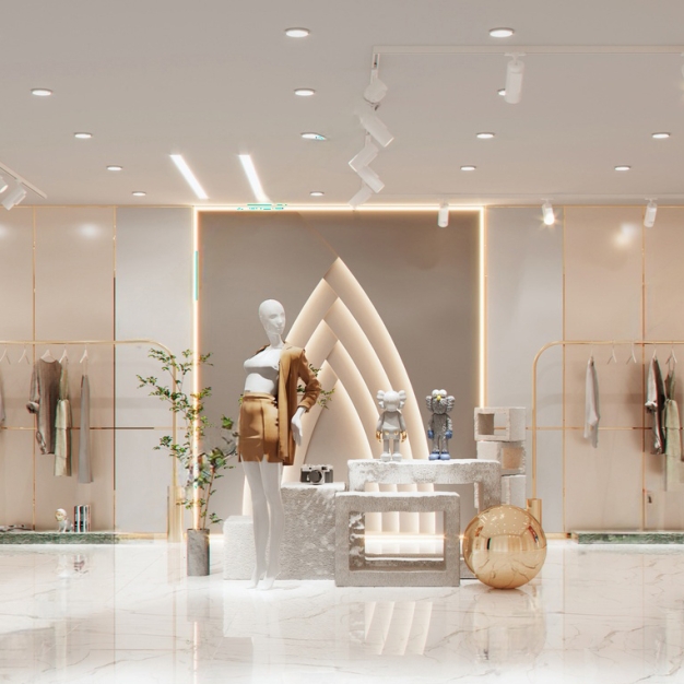 现代轻奢女装店服装店3D模型