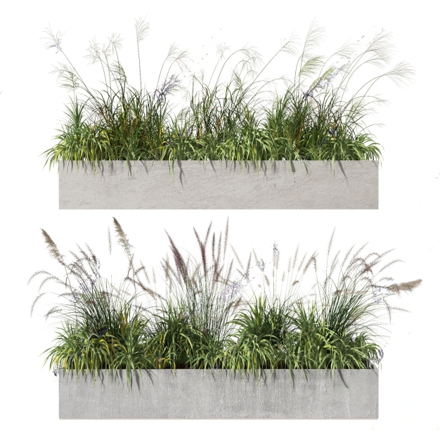 植物花坛 花箱 盆栽3D模型