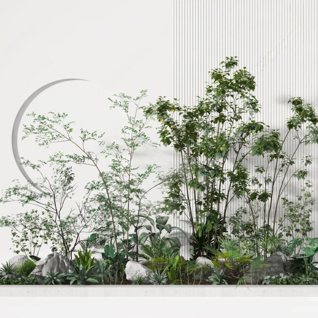 现代植物堆3D模型