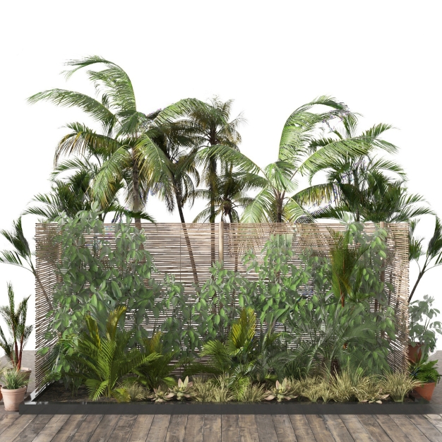 现代绿植堆3D模型