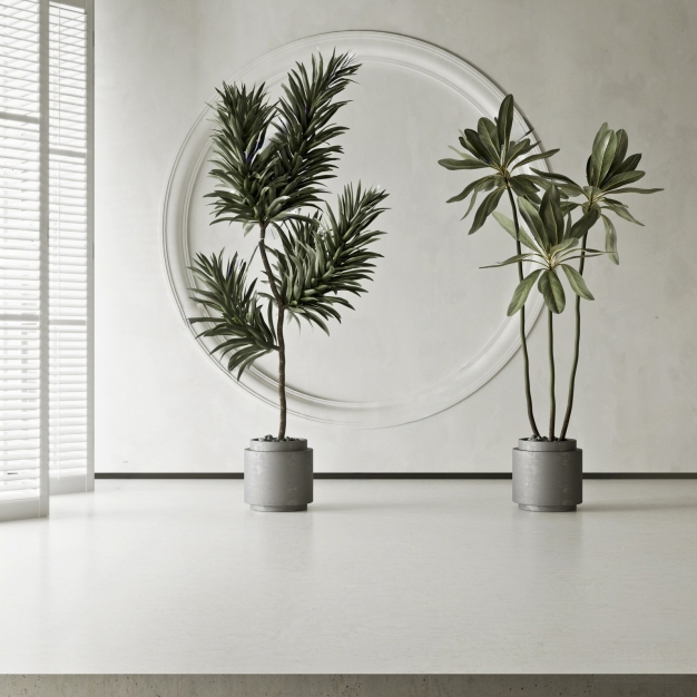 现代植物盆栽组合3D模型