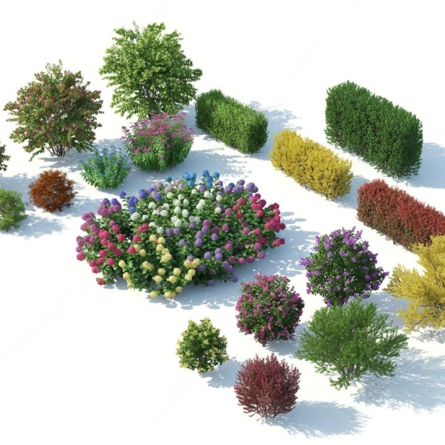 现代绿植灌木花草3D模型