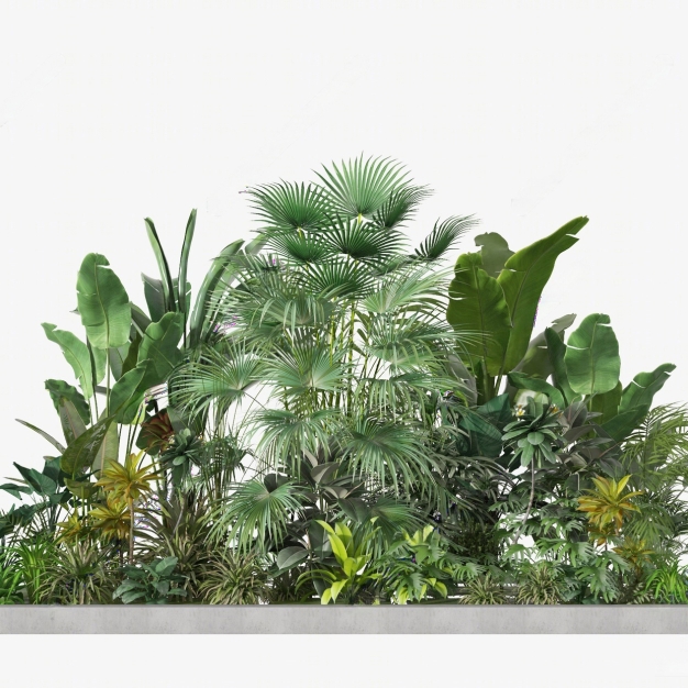 植物堆组合3D模型