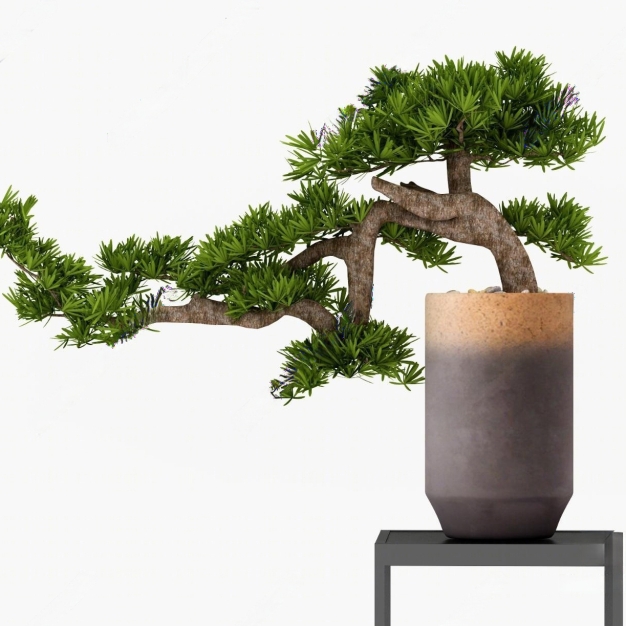 新中式花瓶松树摆件3D模型