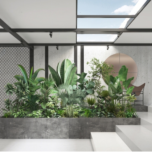 现代绿植堆3D模型