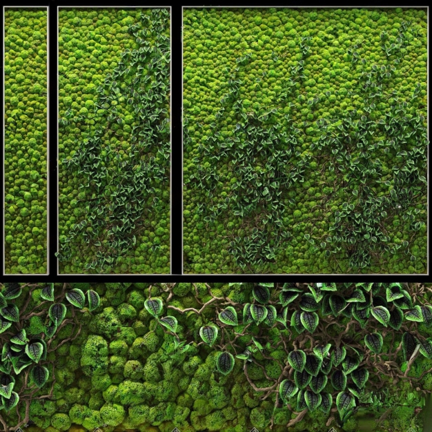  现代植物墙3D模型
