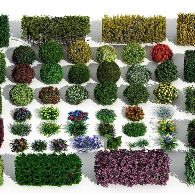 植物 灌木 组合3D模型