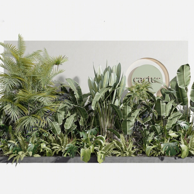 现代绿植堆3D模型