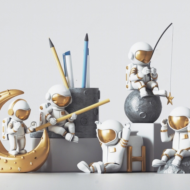 现代宇航员雕塑摆件3D模型