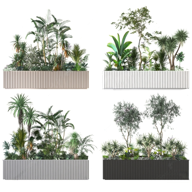 植物盆栽组合3D模型