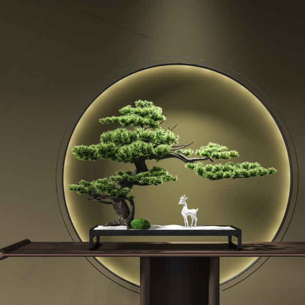 新中式松树盆栽3D模型