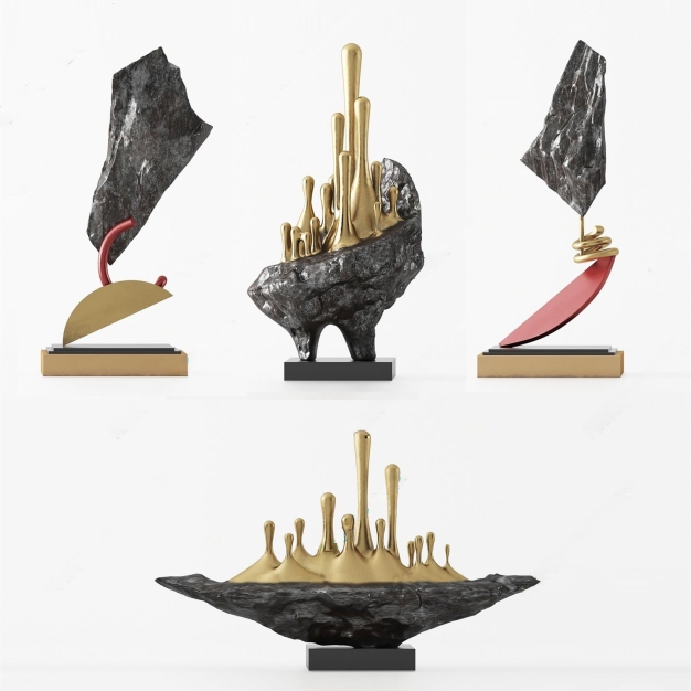  现代石雕装饰摆件3D模型