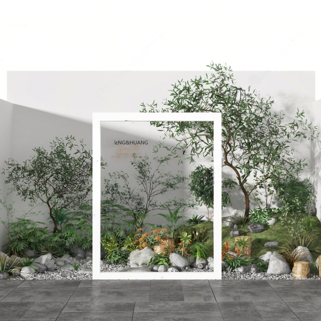 现代植物堆3D模型
