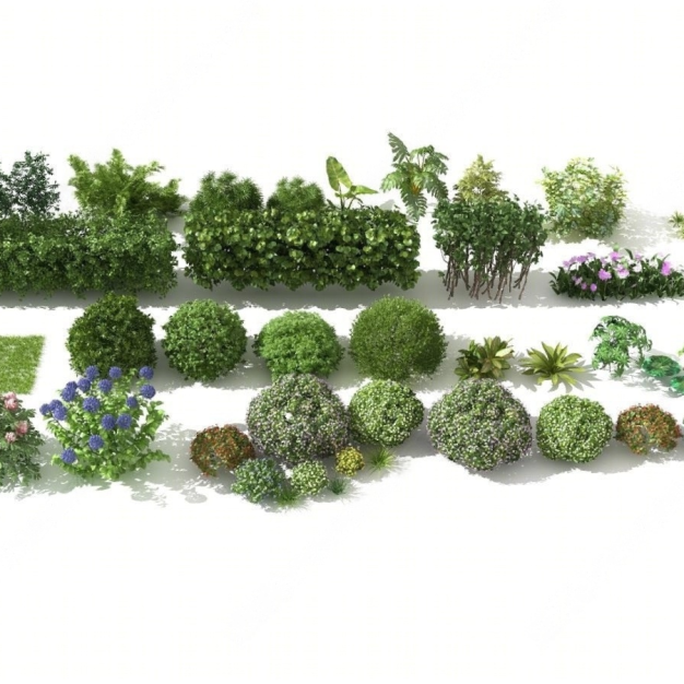 灌木植物组合3D模型
