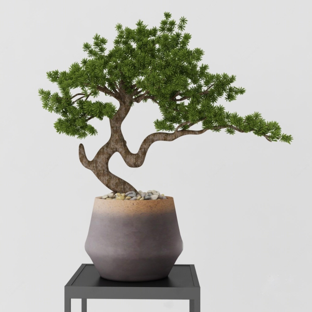 新中式松树摆件3D模型