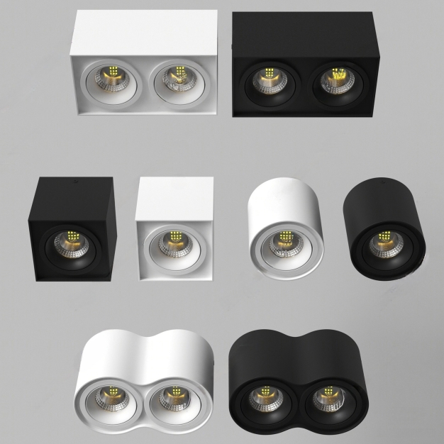 现代筒灯射灯组合3D模型