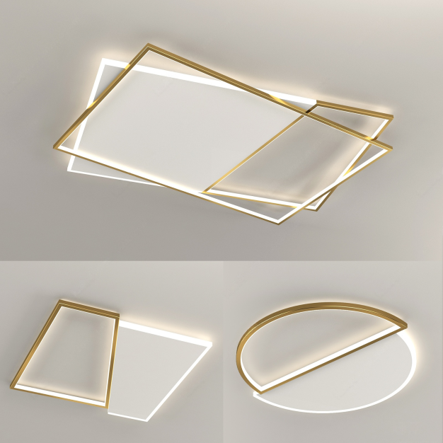 现代吸顶灯组合3D模型