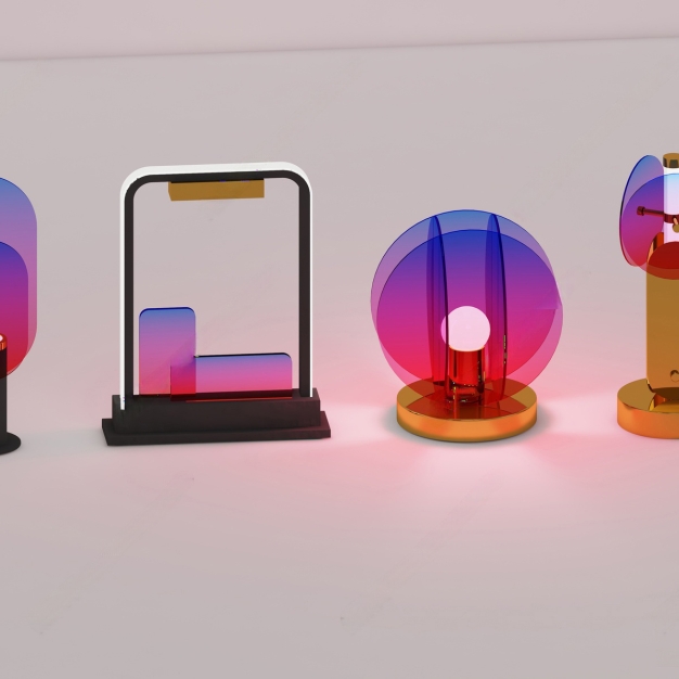 现代台灯组合3D模型