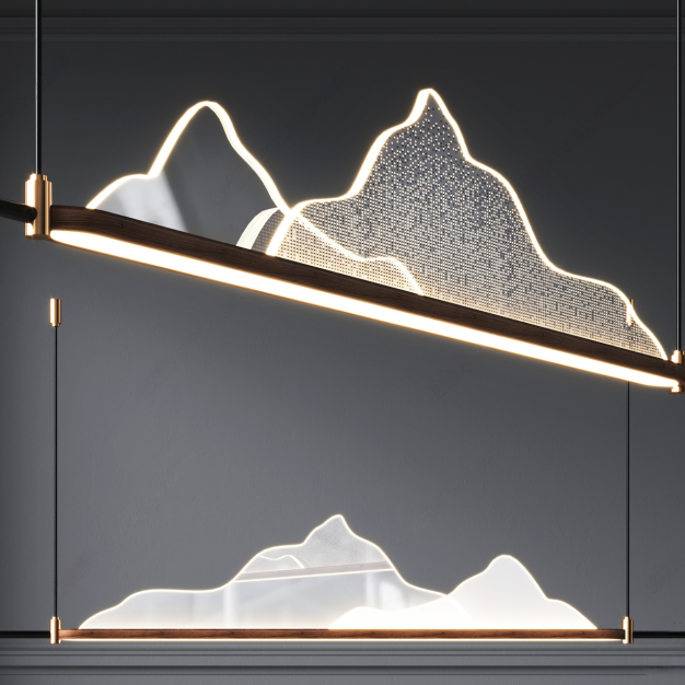 新中式山脉装饰灯3D模型
