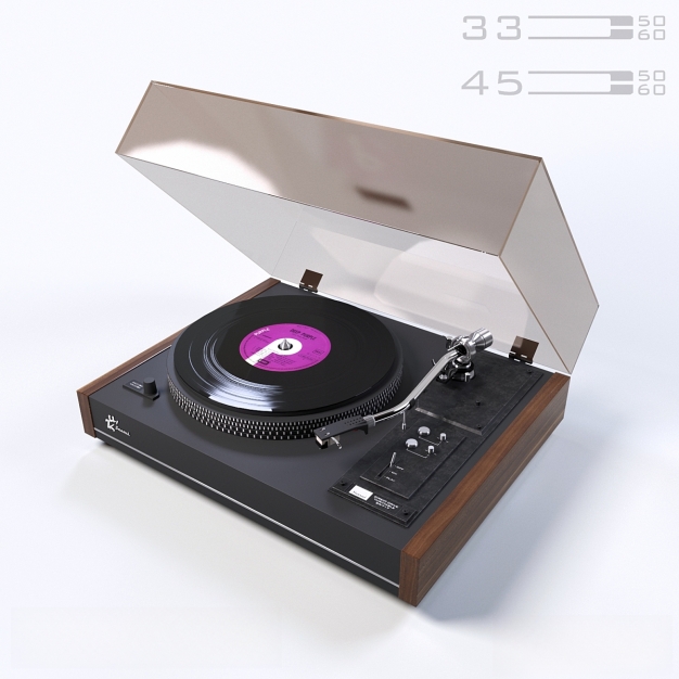 黑胶唱片机3D模型