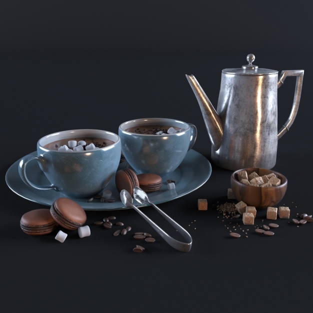 餐具咖啡杯摆件3D模型