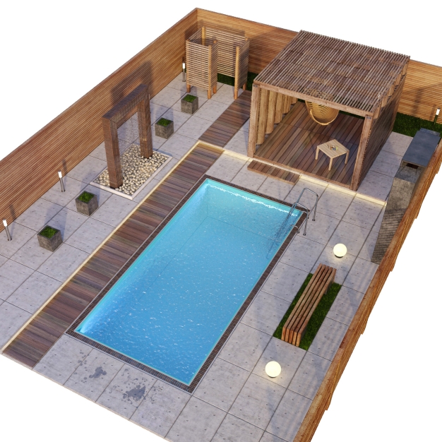  庭院泳池3D模型