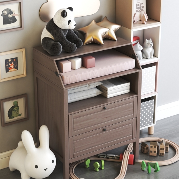 北欧儿童衣柜玩具3D模型