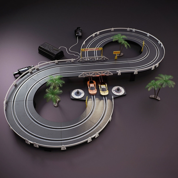 玩具汽车赛道3D模型