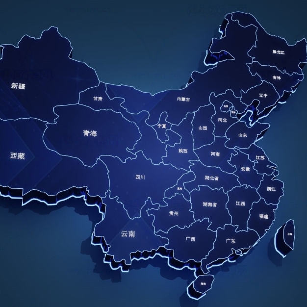 现代中国地图墙饰3D模型